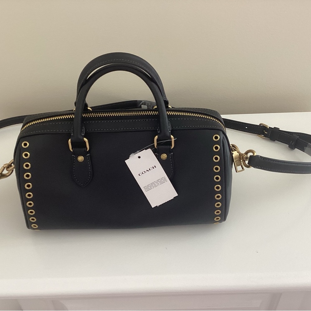 Coach Nolita Barrel Cross body bag Black  with Gold Details - Picture 3 of 6